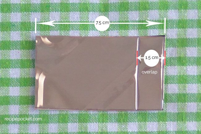 Cut foil to this size