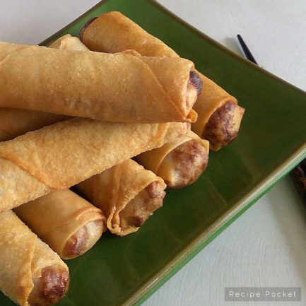 Pork spring rolls.