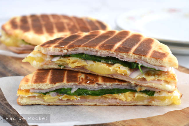 Pita quesadilla with ham and cheese