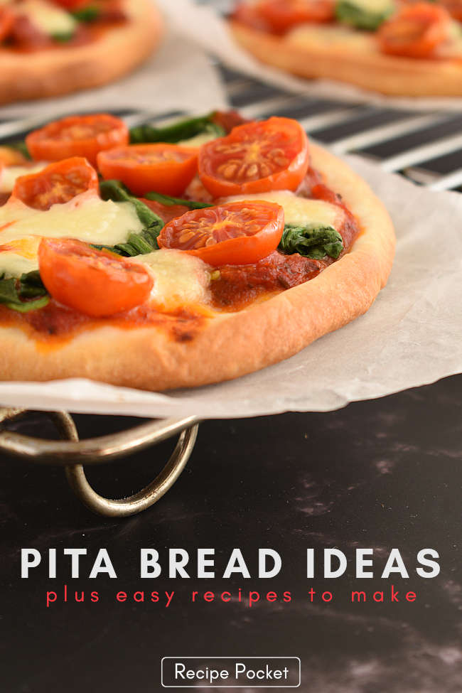 Pita bread pizza on a cake rack.