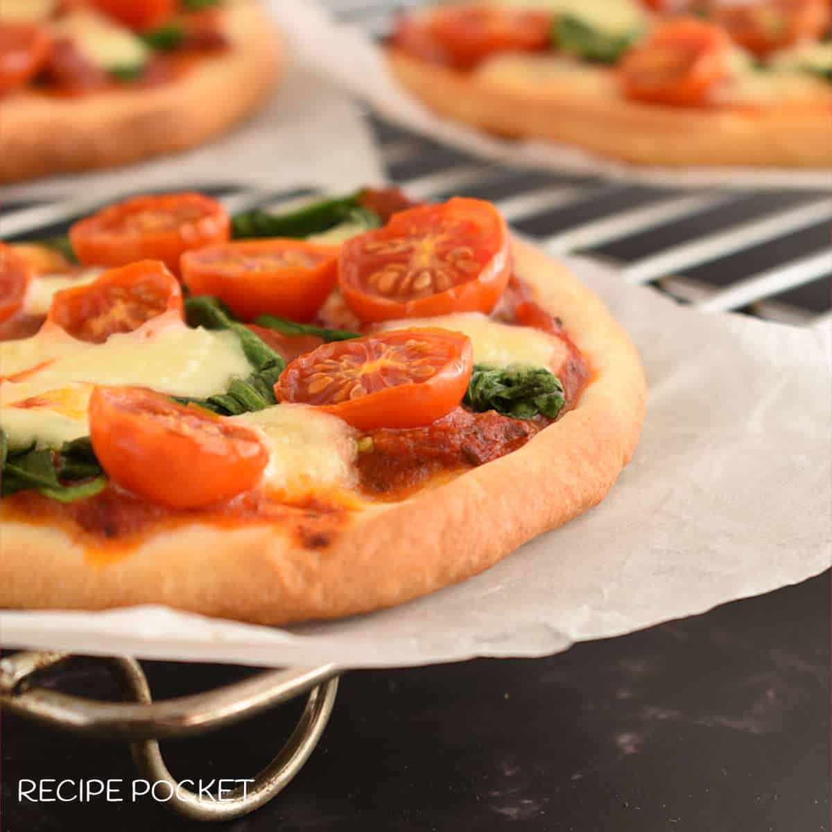 Pita bread pizza.