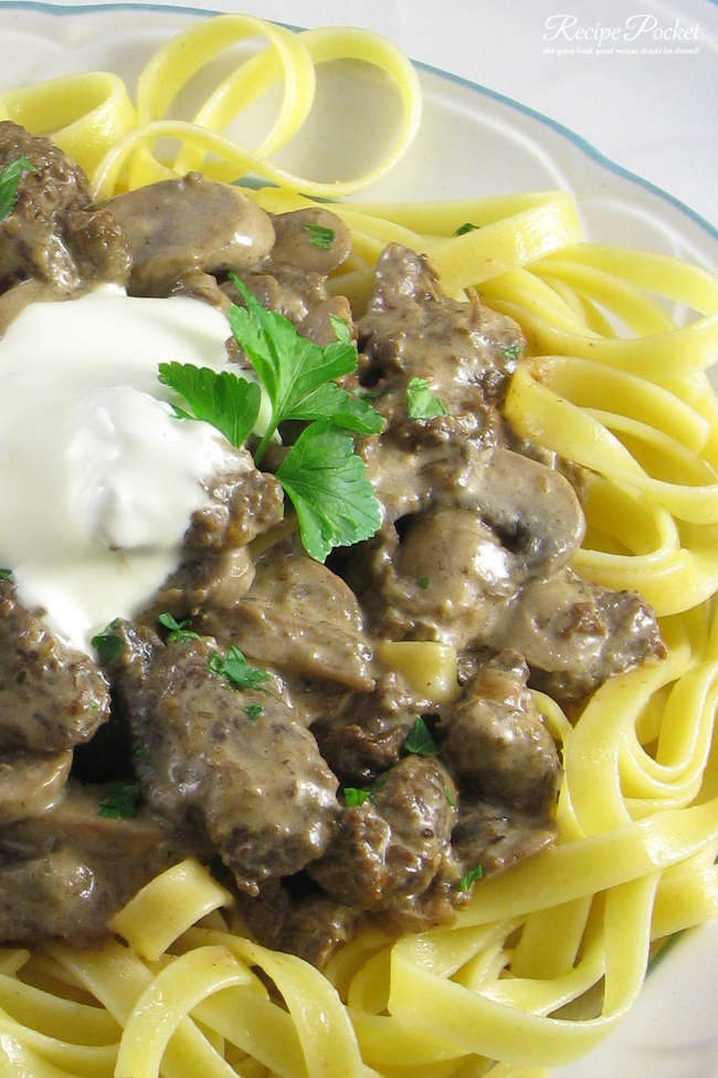 Beef strognaoff with stew meat