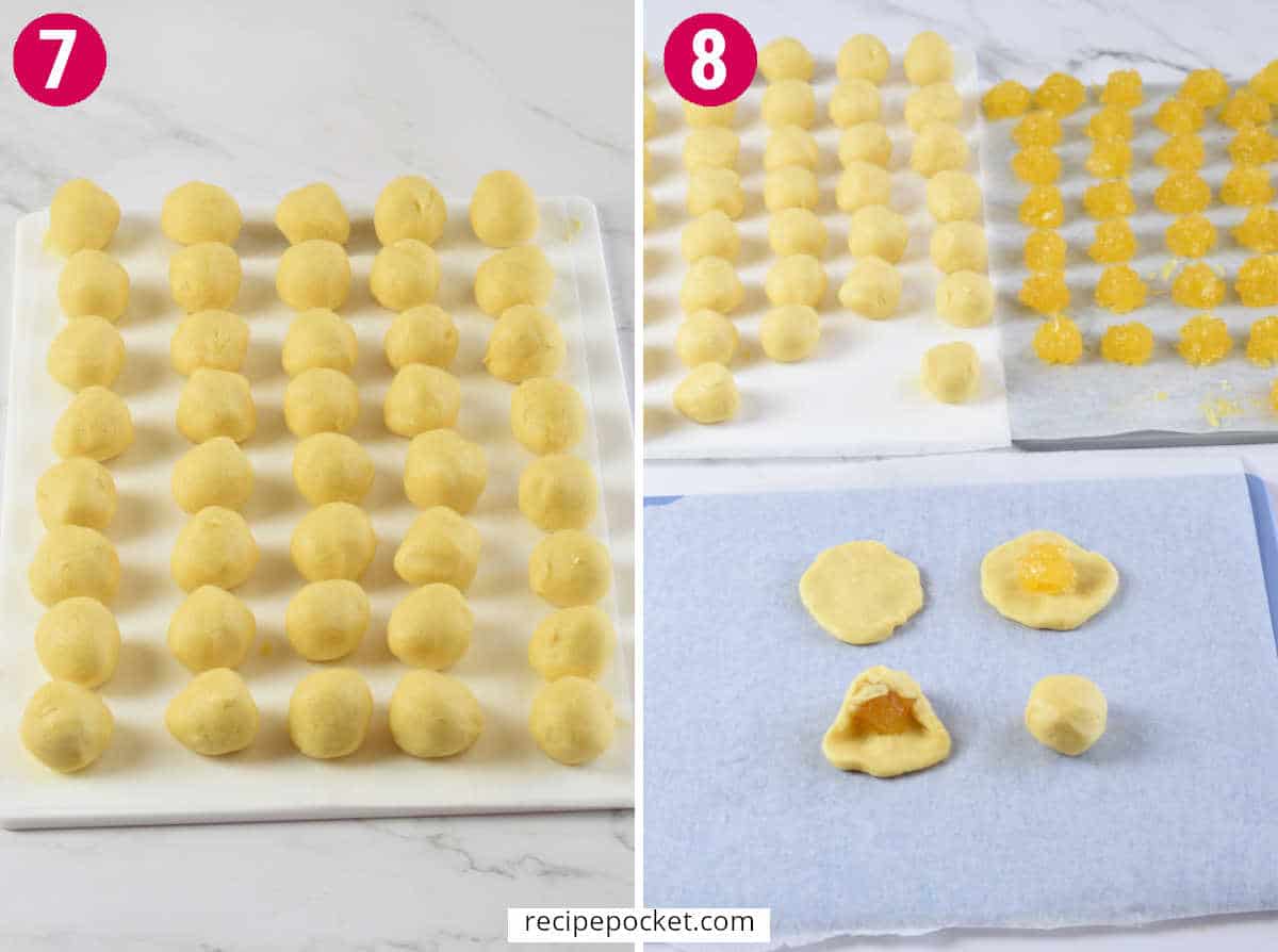 Image showing the tart dough rolled into balls.