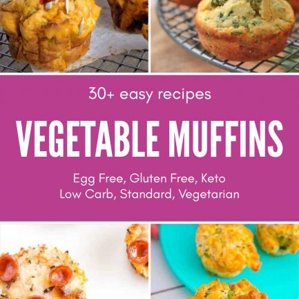 Image collage with four parasitically shown muffins.