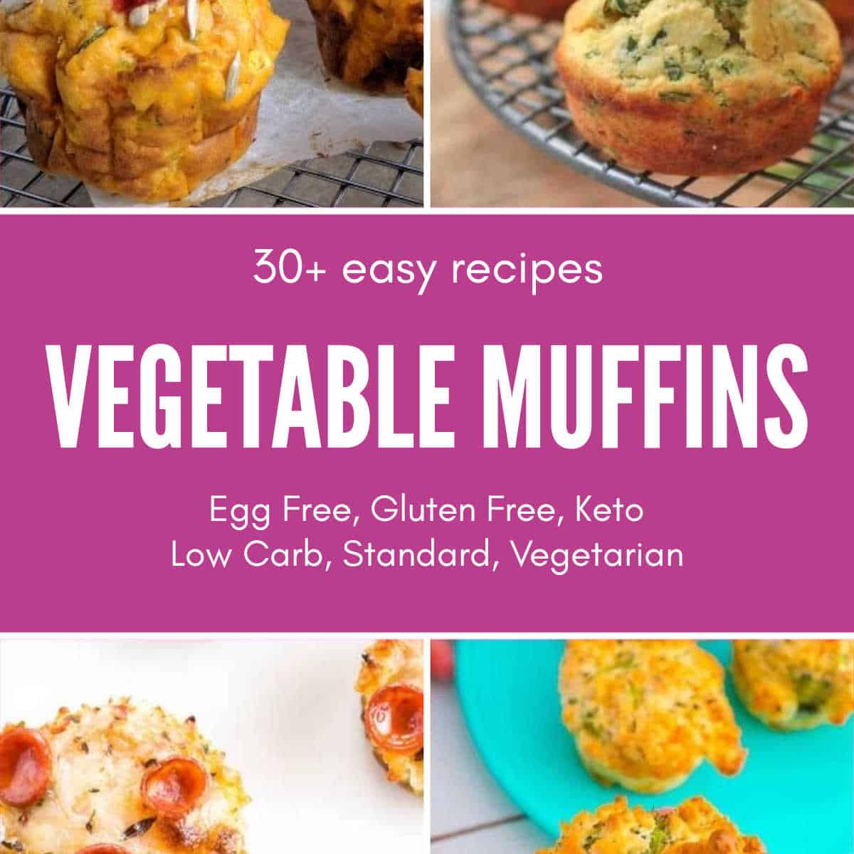 Image collage with four parasitically shown muffins.