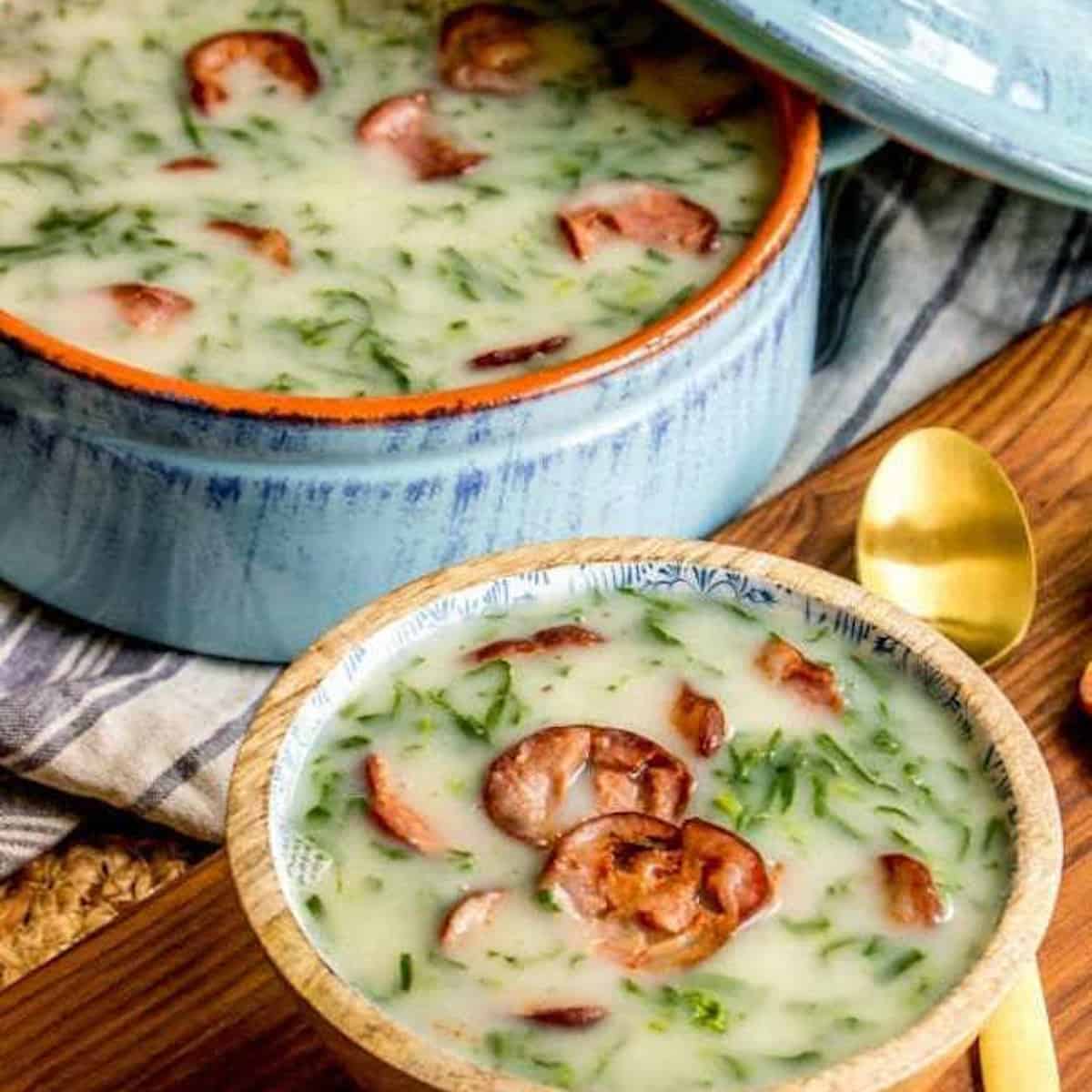 Portuguese potato and kale soup.