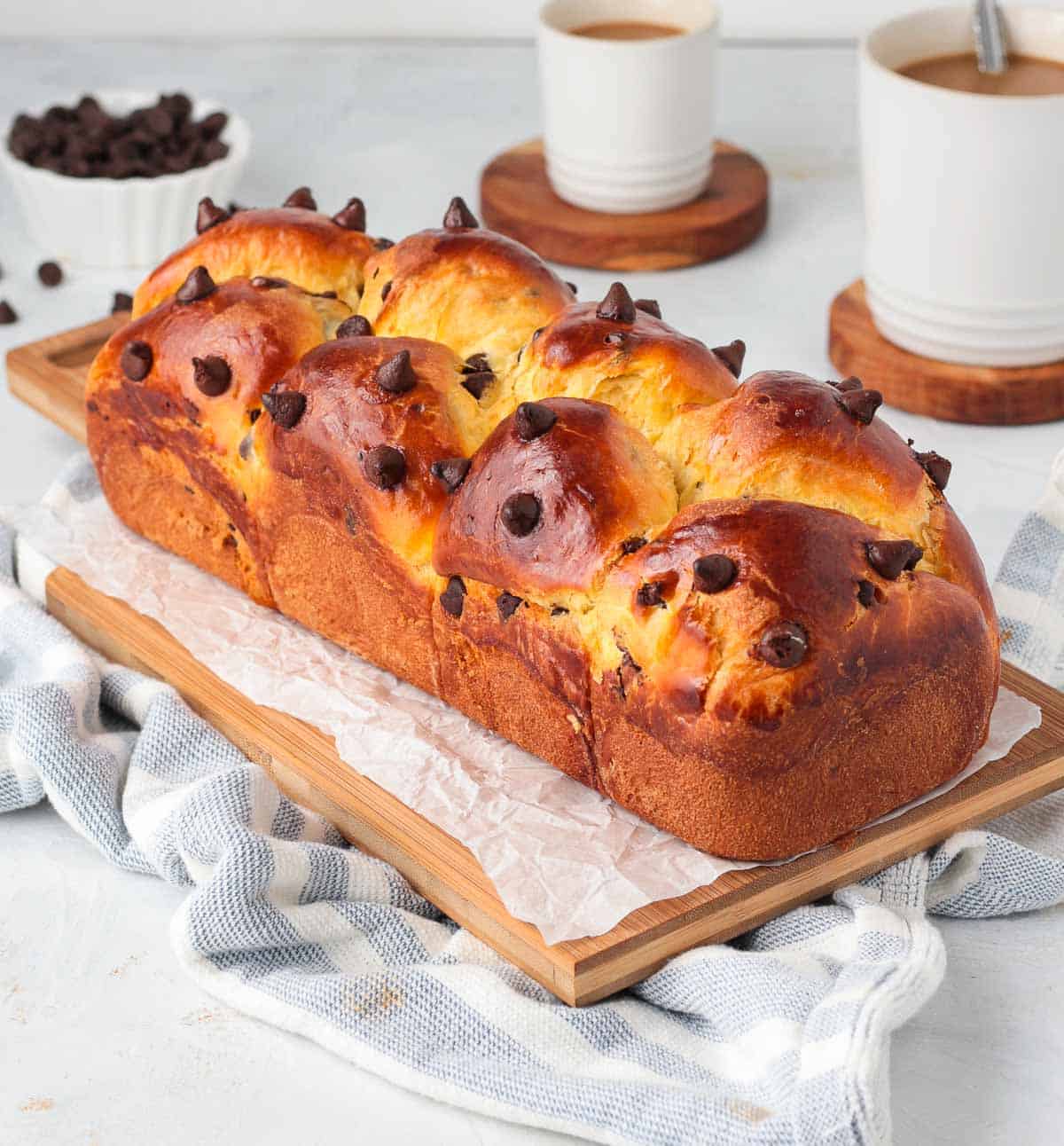 Chocolate brioche bread.