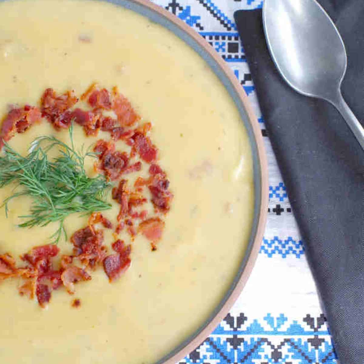 Ukraninian soup with bacon