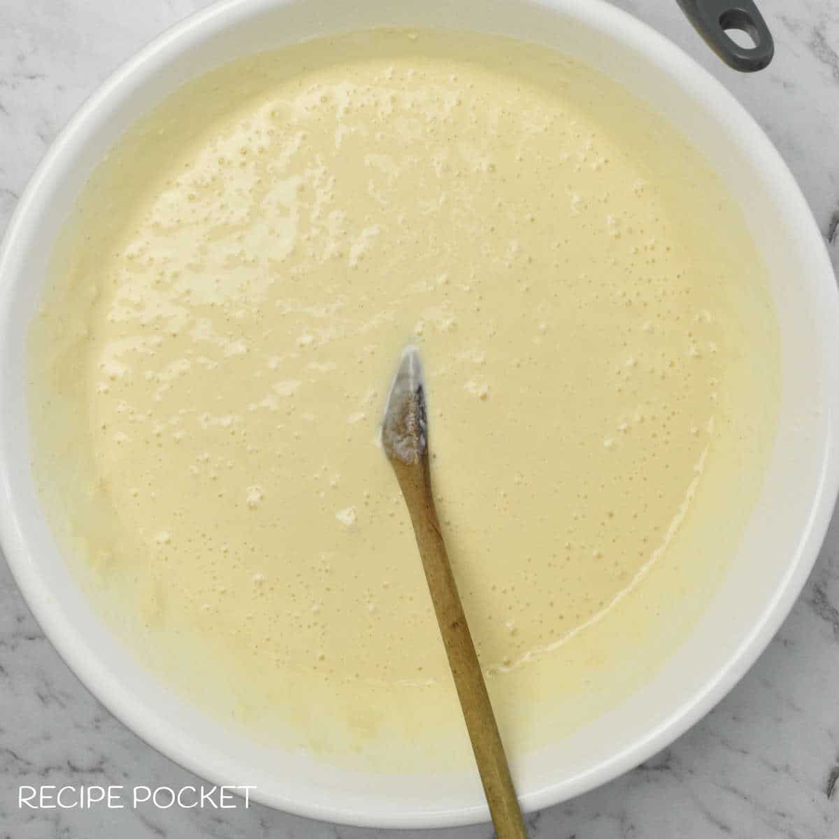 Mixed pancake batter.