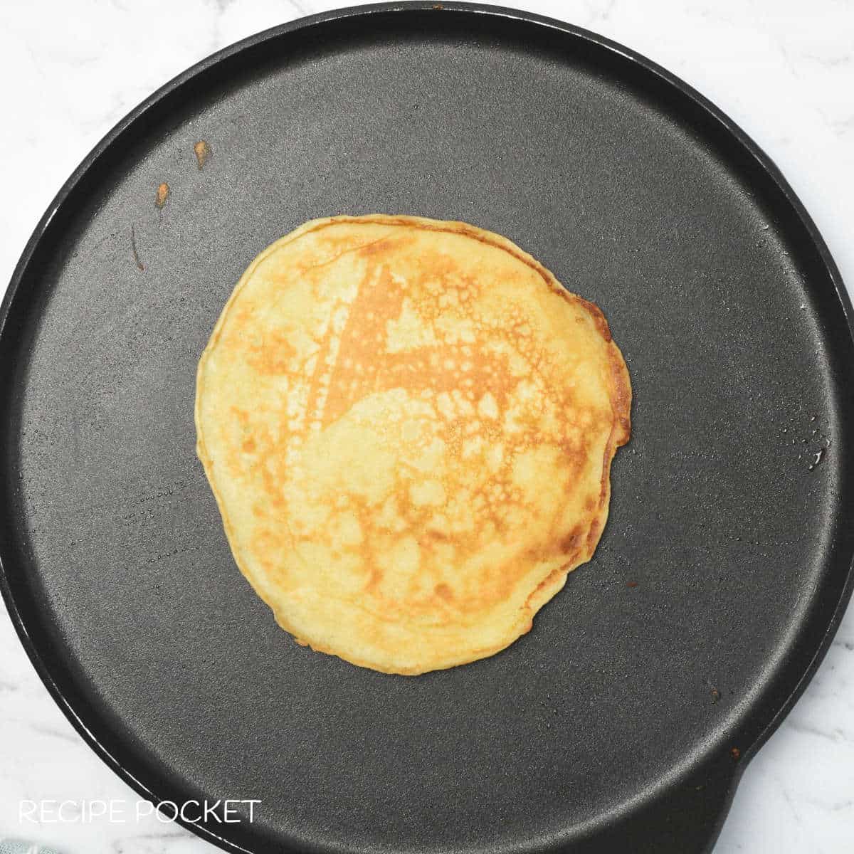Cooked ricotta pancake.