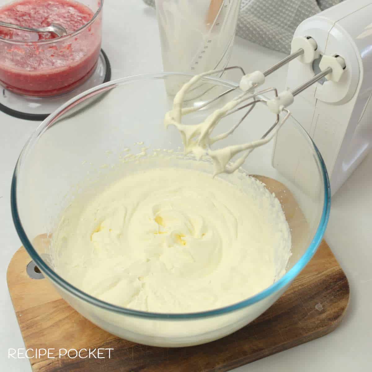Whipped cream in a bowl.