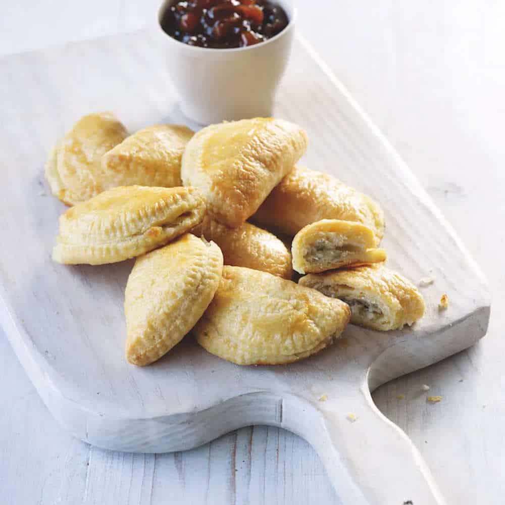 Lebanese puffs on a white board.
