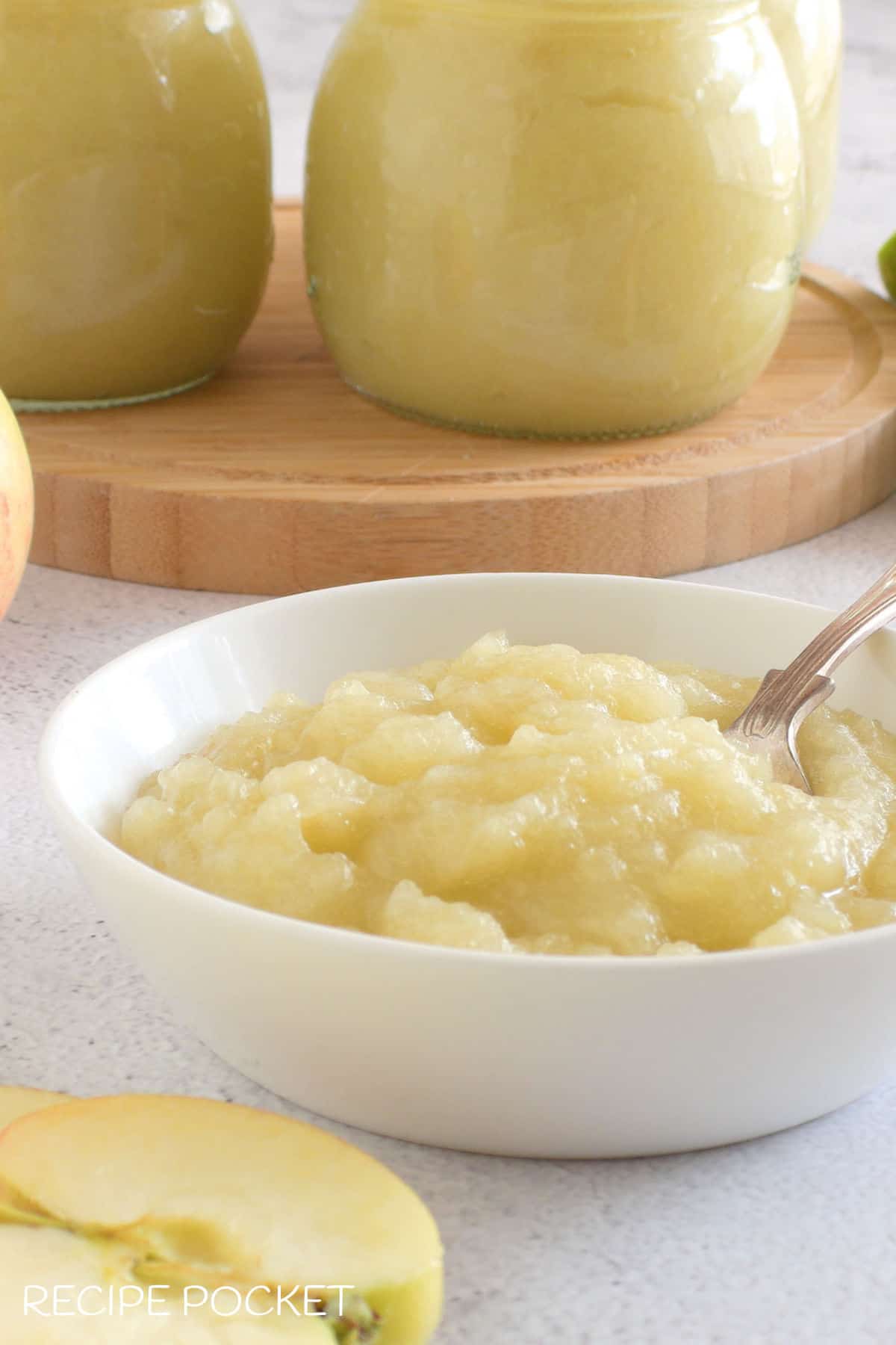 A closeup of apple sauce.
