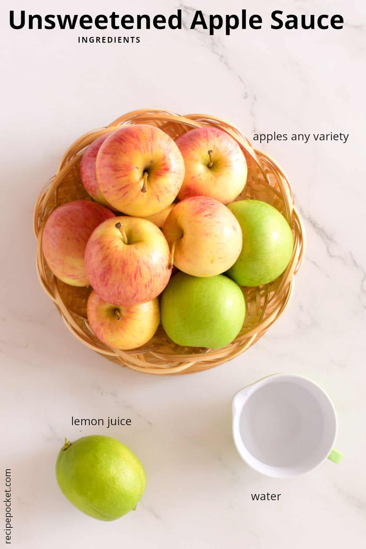 Ingredients image for apple sauce recipe.