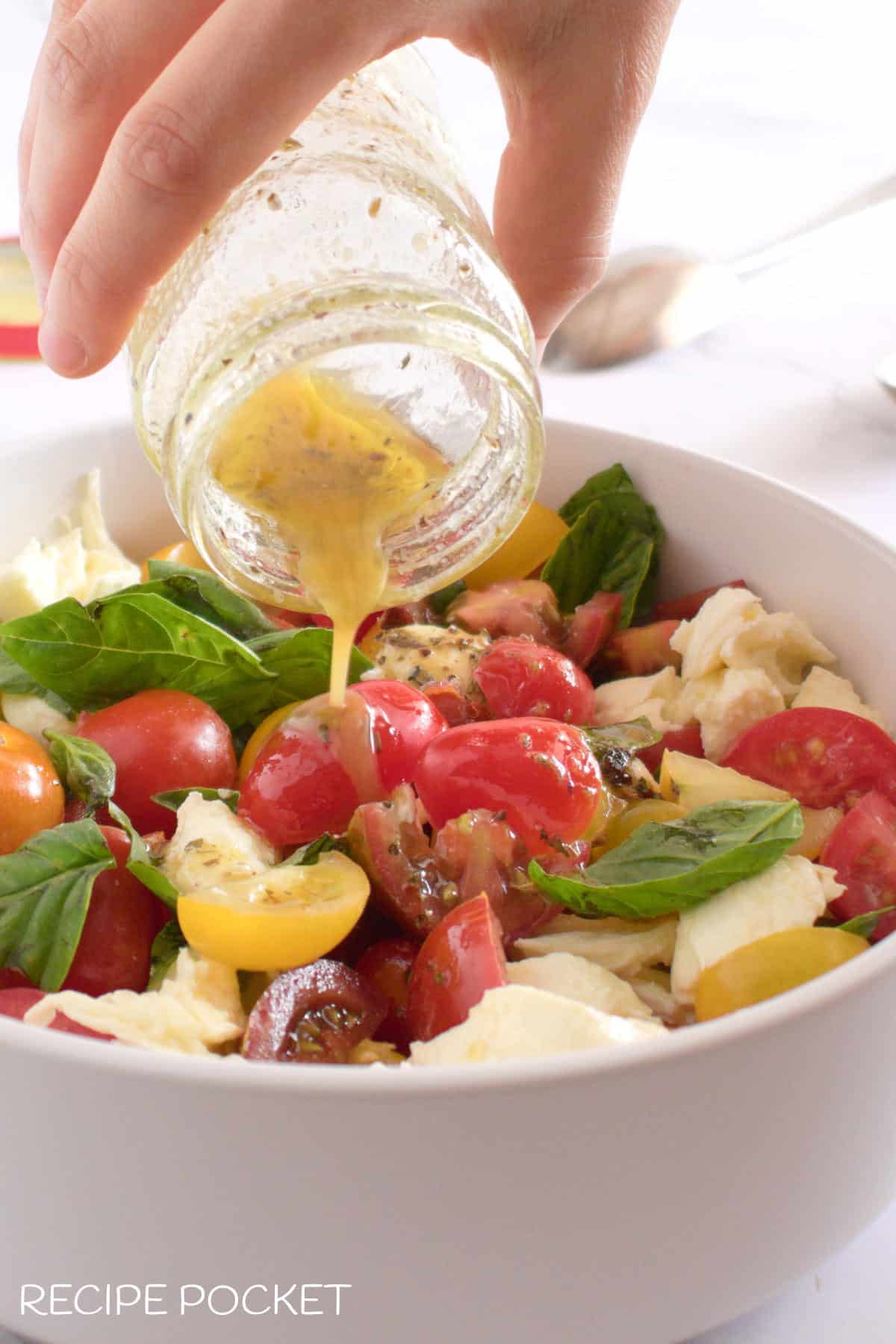 Salad with salad dressing.