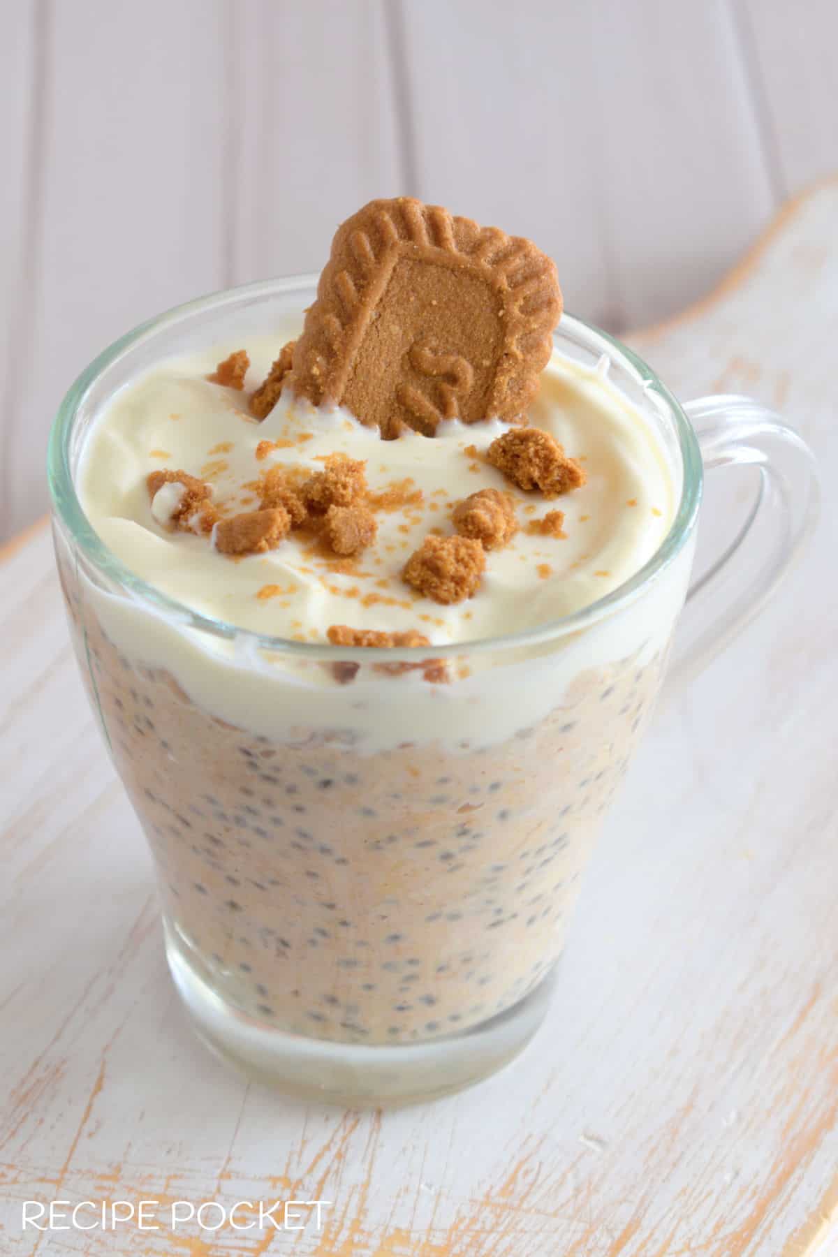 Image showing topping on overnight oats in a mug.