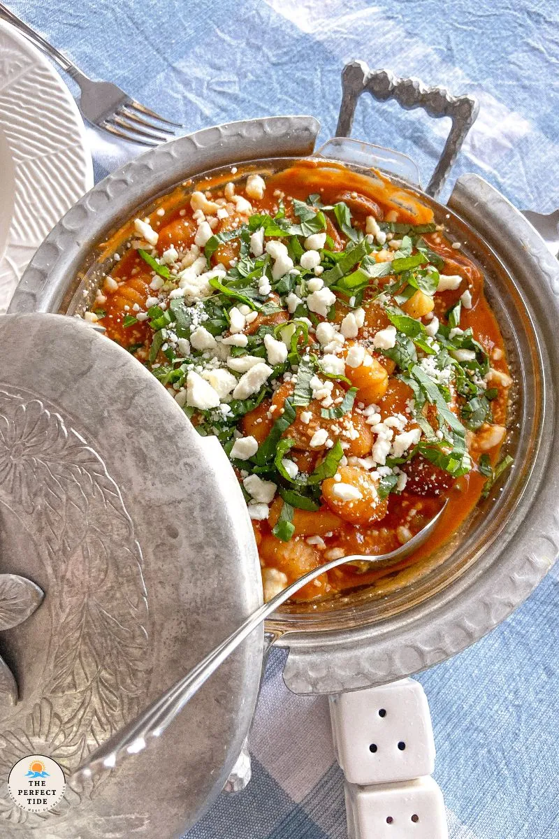 Roasted red pepper gnocchi.
