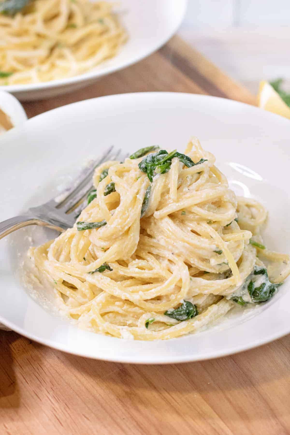 Spinach ricotta pasta.