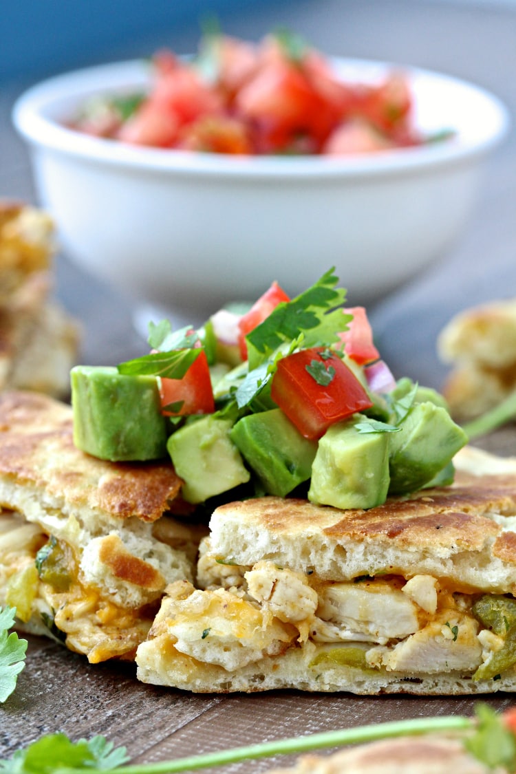 Quesadilla made with naan bread.