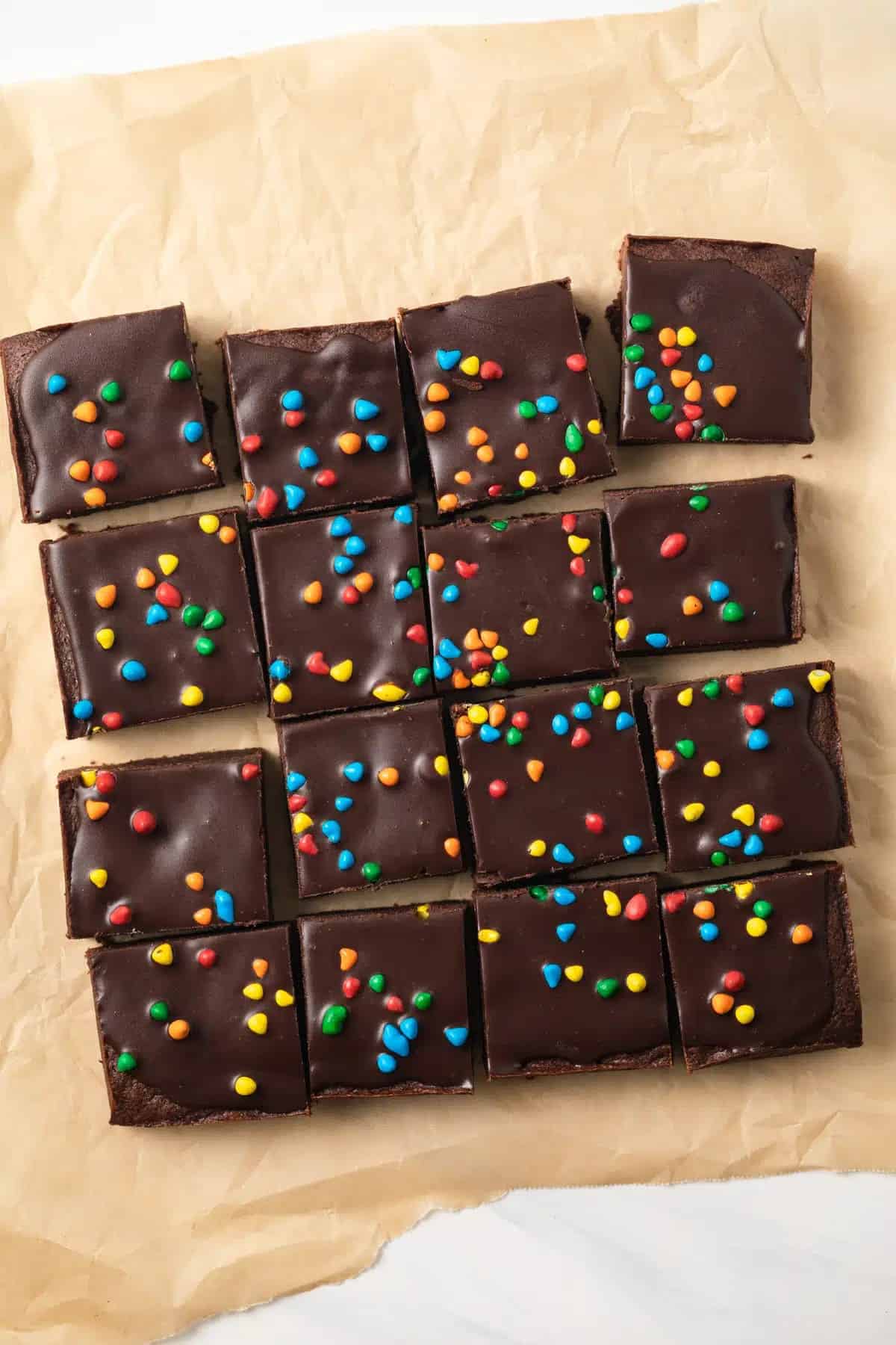 Brownies with sprinkles on top.